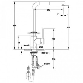 Смеситель для кухни Franke Sirius однорычажный с выносным изливом латунь покрытие Fragranite хром/миндаль 115.0476.828