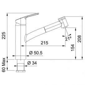 Смеситель для кухни Franke Smart однорычажный с выносным изливом латунь никель оптик/ретро красный 115.0534.219