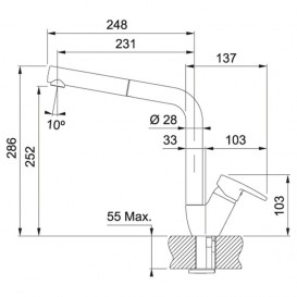Смеситель для кухни Franke Spark Pull Out однорычажный с выносным изливом латунь хром 115.0523.631