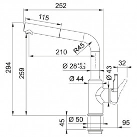 Смеситель для кухни Franke Urban с выдвигающейся лейкой миндаль 115.0595.093