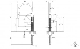 Смеситель для кухни Gessi 316 Flessa с выдвижной лейкой нержавеющая сталь полированная 60014#239