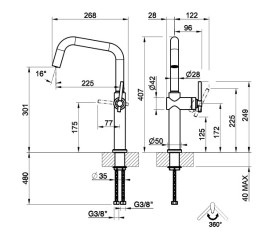 Змішувач для кухні Gessi Habito одноважільний хром 60650#031
