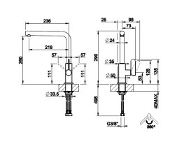 Змішувач для кухні Gessi Helium одноважільний нержавіюча сталь 50105#149