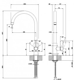 Змішувач для кухні Gessi Helium змішувач хром/чорний 60075#399