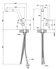 Смеситель для кухни Gessi Incline с вытяжной лейкой белый/хром 50007#379