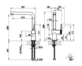 Смеситель для кухни Gessi Inedito однорычажный нержавеющая сталь 60471#149