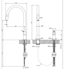 Змішувач для кухні Gessi Mesh одноважільний нержавіюча сталь/чорний 60001#599