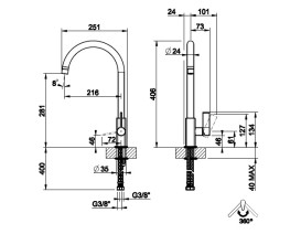 Смеситель для кухни Gessi Monaco однорычажный хром 17159#031