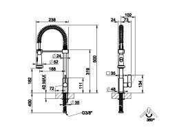 Змішувач для кухні Gessi Monaco з висувною лійкою хром 17157#031