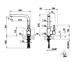 Змішувач для кухні Gessi Neutron одноважільний хром 17155#031