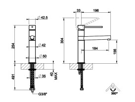 Смеситель для кухни Gessi Neutron однорычажный хром 17118#031
