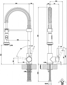 Смеситель для кухни Gessi Neutron с вытяжной лейкой хром 50209#031