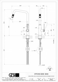 Смеситель для кухни Gessi Officine с вытяжной лейкой нержавеющая сталь 60053#149