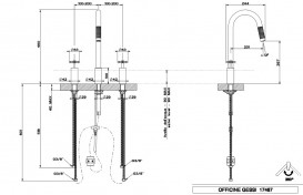Змішувач для кухні Gessi Officine з висувною лійкою нержавіюча сталь 17467#149
