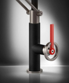 Смеситель для кухни Gessi Officine Volantino с вытяжной лейкой нержавеющая сталь/матовый черный 60205#599