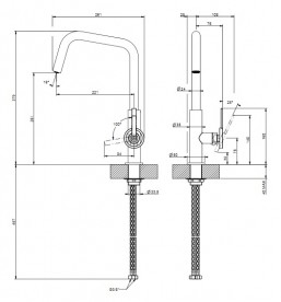 Смеситель для кухни Gessi Officine Volantino однорычажный черный металл брашированный 60201#126
