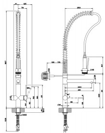 Змішувач для кухні Gessi Oxygene Cucina HT з висувною лійкою нержавіюча сталь 00941#149