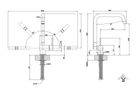 Смеситель для кухни Gessi Oxygene однорычажный под окно слаживающийся нержавеющая сталь 50311#149
