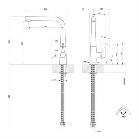 Смеситель для кухни Gessi Proton однорычажный нержавеющая сталь 17175#149