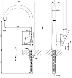 Змішувач для кухні Gessi Proton одноважільний хром 17151#031