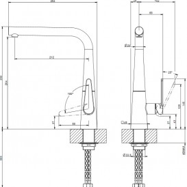 Смеситель для кухни Gessi Proton S однорычажный матовый черный 60105#299