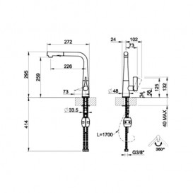 Смеситель для кухни Gessi Proton с вытяжной лейкой хром 17177#031