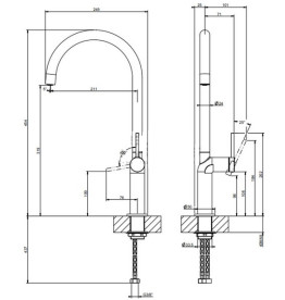 Змішувач для кухні Gessi Stelo одноважільний матовий білий 60301#279