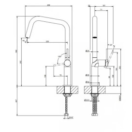 Смеситель для кухни Gessi Stelo однорычажный хром 60305#031