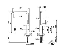 Змішувач для кухні Gessi Stelo одноважільний матовий чорний 60309#299