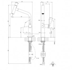 Змішувач для кухні Gessi Stelo з висувною лійкою хром 60313#031