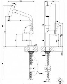 Смеситель для кухни Gessi Stelo с выдвижной лейкой матовый черный 60313#299