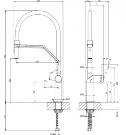 Змішувач для кухні Gessi Stelo з висувною лійкою матовий чорний 60315#299