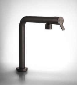 Змішувач для кухні Gessi Su&Giu зі складним зливом чорний метал брашірованний 60071#707