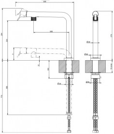 Змішувач для кухні Gessi Su&Giu зі складним зливом чорний метал брашірованний 60071#707