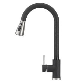 Змішувач для кухні Granado Campo Lux з висувним виливом black shine gz0501L