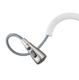 Змішувач для кухні Granado Campo Lux з висувним виливом white gz0505L