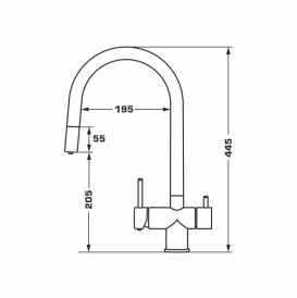 Смеситель для кухни Granado Ferrol под фильтр с выдвижным изливом grafito gz0709