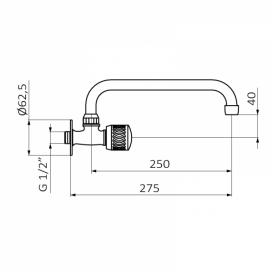 Змішувач для кухні GRB Cocinas настінний одновентільний хром 2142546000