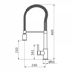 Смеситель для кухни GRB Cocinas однорычажный с подсветкой хром 998500