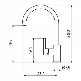 Змішувач для кухні GRB Cocinas одноважельний хром 990700
