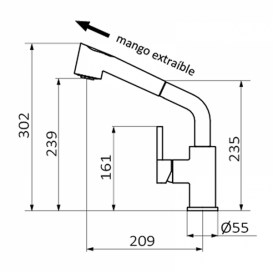 Змішувач для кухні GRB Cocinas одноважельний хром 986900