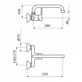 Змішувач для кухні GRB Cocinas Prime одноважельний хром 15960150