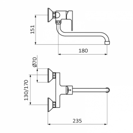 Смеситель для кухни GRB Cocinas Prime однорычажный хром 15963150