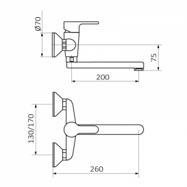 Змішувач для кухні GRB Cocinas Prime одноважельний хром 15964150