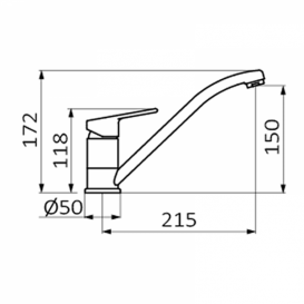 Смеситель для кухни GRB Cocinas Project однорычажный хром 11842110