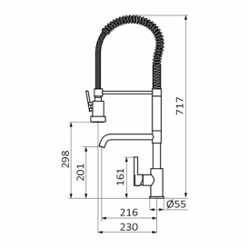 Змішувач для кухні GRB Cocinas з двома виливами одноважельний хром 990400