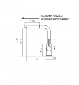 Змішувач для кухні з висувною лійкою GRB Kitchen змішувач хром 985900