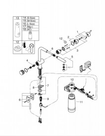 Змішувач для кухні Grohe Blue Minta Pure змішувач з функцією очищення води хром 30393000