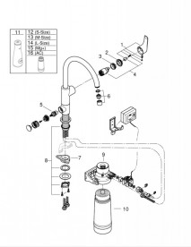 Змішувач для кухні Grohe Blue Pure Eurosmart змішувач з функцією очищення води хром 30384000