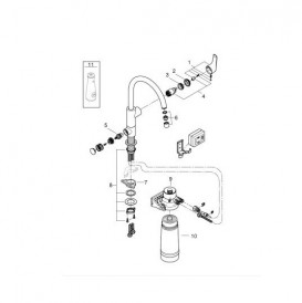 Змішувач для кухні Grohe Blue Pure Eurosmart з фільтром для води змішувач хром 30383000